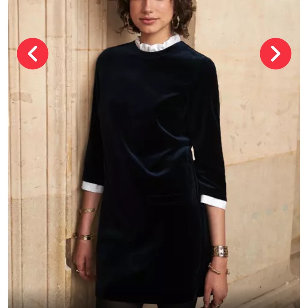 Sezane Erin Dress in Velours Marine